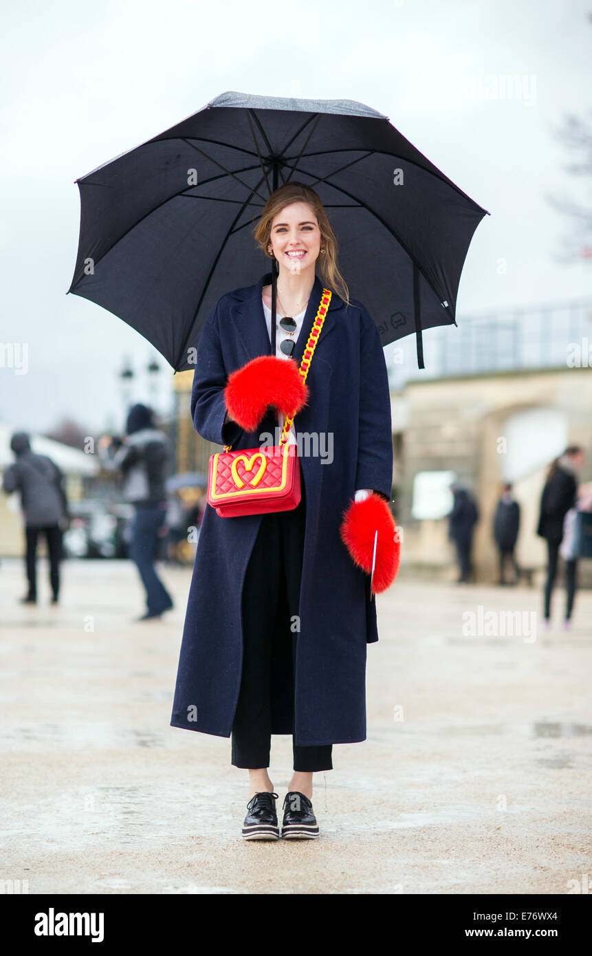 Womenswear Fashion Week de Paris Automne-hiver 2014-2015 - Celebrity Sightings comprend : Chiara Ferragni Où : Paris, France Quand : 03 Mars 2014 Banque D'Images