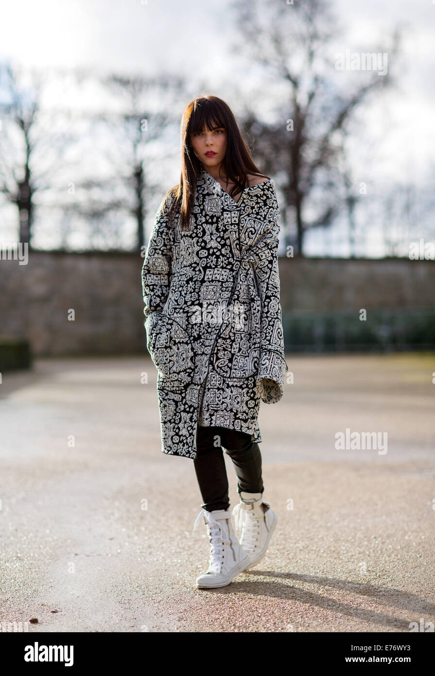 Womenswear Fashion Week de Paris Automne-hiver 2014-2015 - Celebrity Sightings comprend : Evangelie Smyrniotaki Où : Paris, France Quand : 03 Mars 2014 Banque D'Images