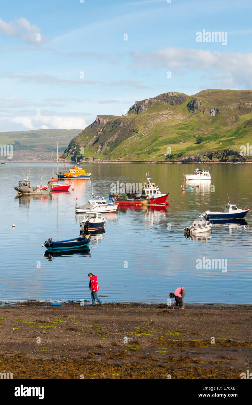 (Port de Portree Righ) Harbour, île de Skye, Ecosse, Royaume-Uni Banque D'Images