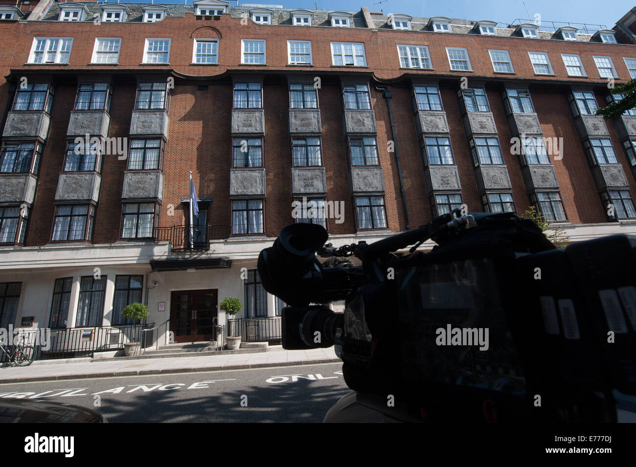 Londres, Royaume-Uni. Sep 8, 2014. Vues de l'hôpital King Edward VII dans le nord de Londres Marylebone où la duchesse de Cambridge a déjà été traité pour une maladie de matin. Il a été rapporté que la duchesse est enceinte de son deuxième enfant, le lundi 08 septembre, 2014. Credit : Heloise/Alamy Live News Banque D'Images