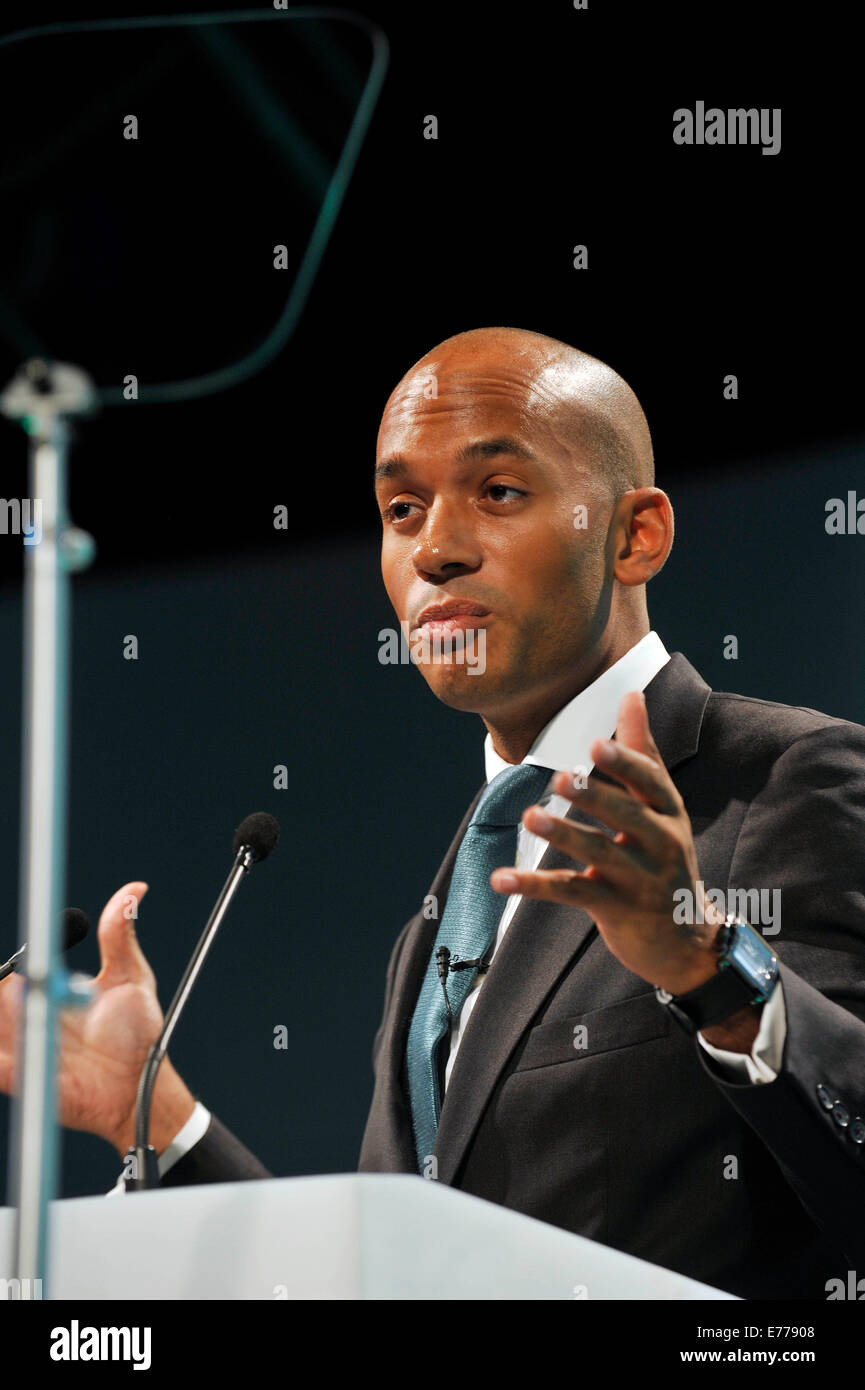 Liverpool, Royaume-Uni. Sep 8, 2014. Chuka Umunna s'exprimant lors de la conférence du TUC BT Convention Centre Liverpool Chuka est Secrétaire des affaires de l'ombre pour le parti du travail Crédit : Della Batchelor/Alamy Live News Banque D'Images