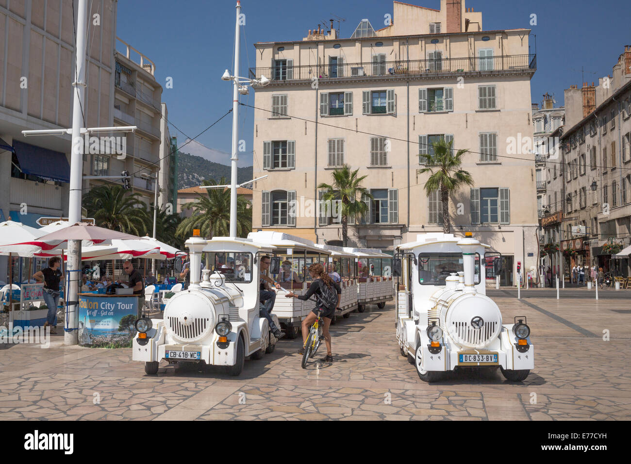 Port de Toulon bus touristique-trains Banque D'Images