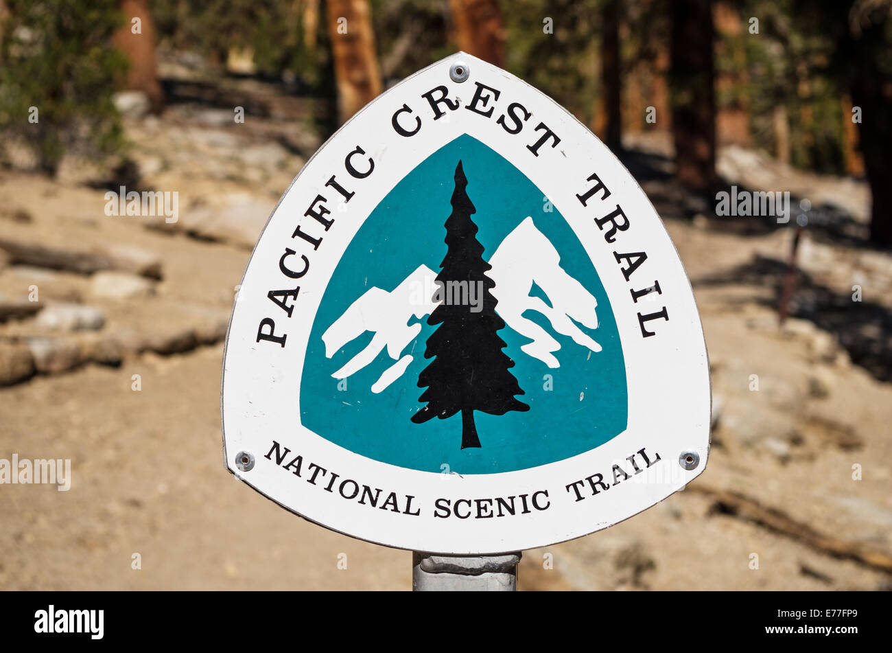 Pacific Crest Trail ou PCT national scenic trail sign Banque D'Images