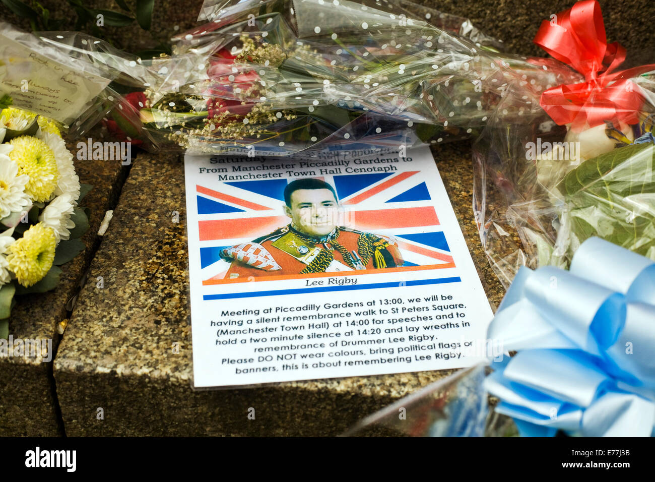 Hommage à Lee Rigby, Albert Square Manchester Banque D'Images