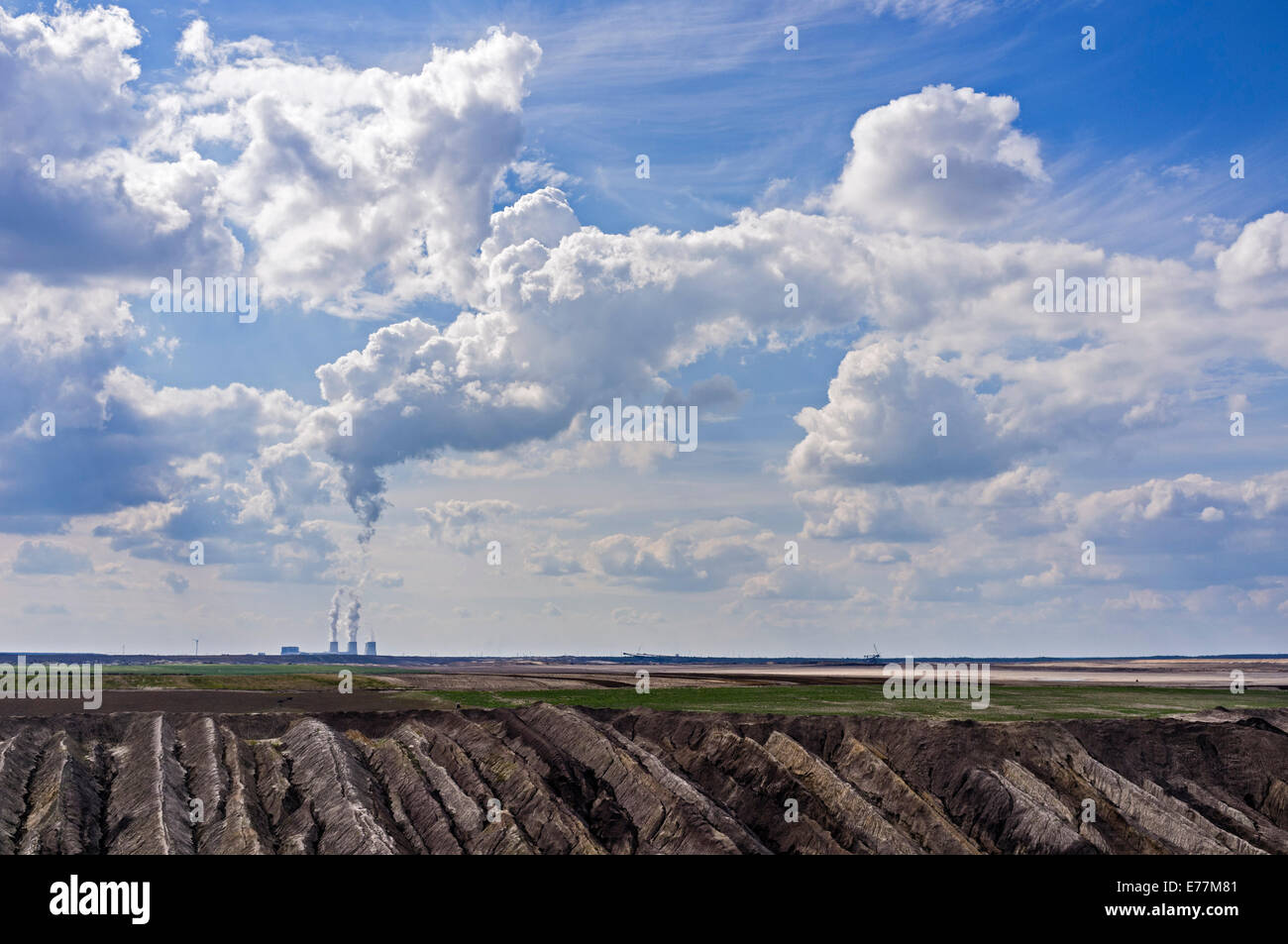 Mine à ciel ouvert, face Jänschwalde Brandenburg, Allemagne Banque D'Images