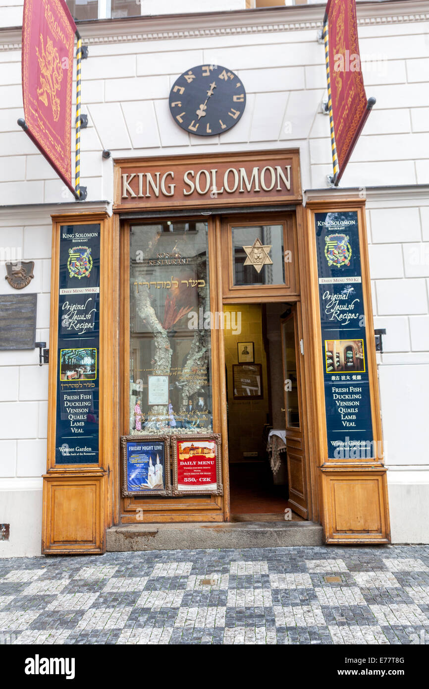 Restaurant Juif Cacher le Roi Salomon dans le Quartier Juif Josefov Prague Prague République Tchèque Banque D'Images