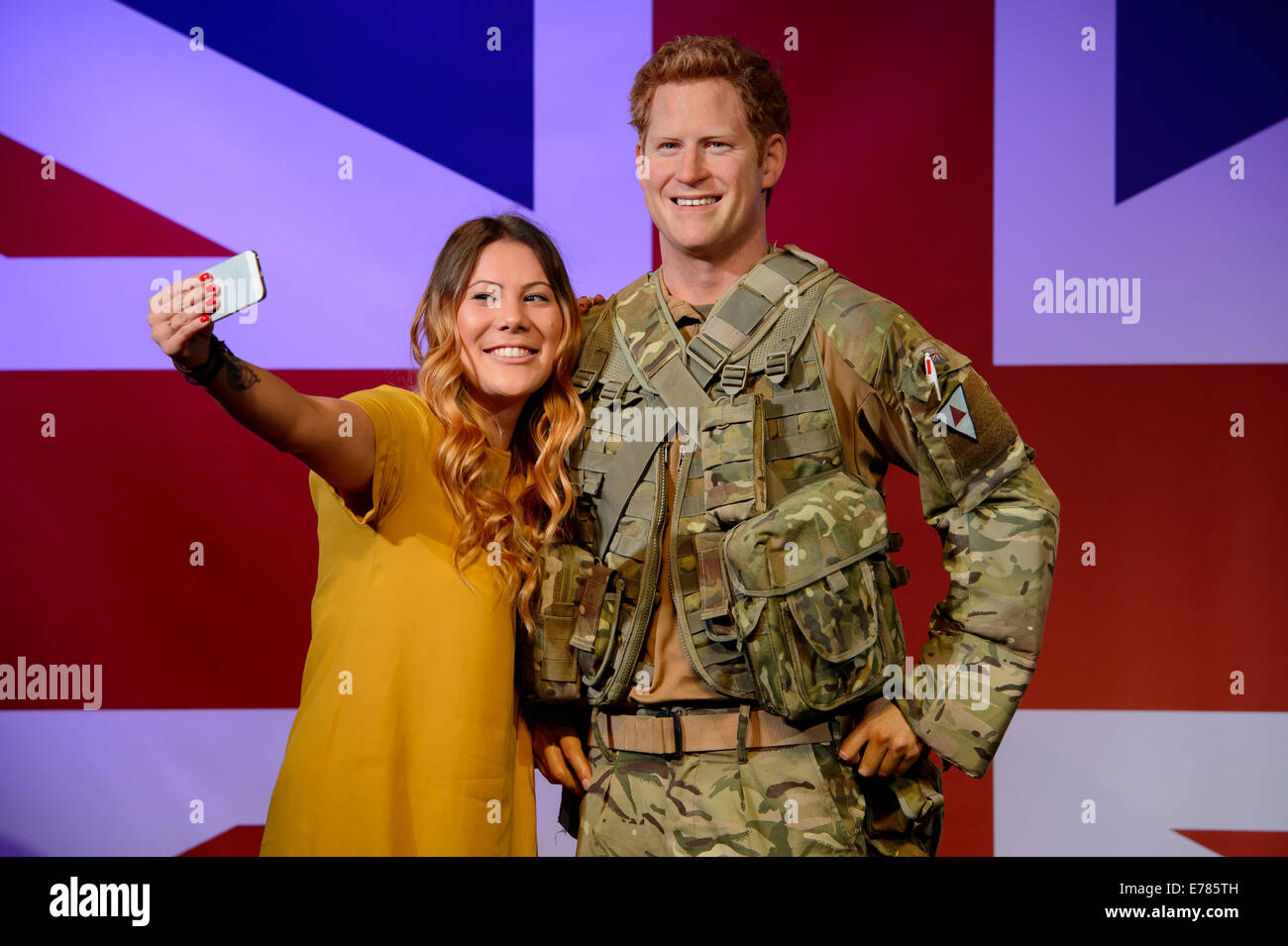 Madame Tussauds London a révélé une nouvelle figure de cire de Son Altesse Royale le prince Harry. Banque D'Images