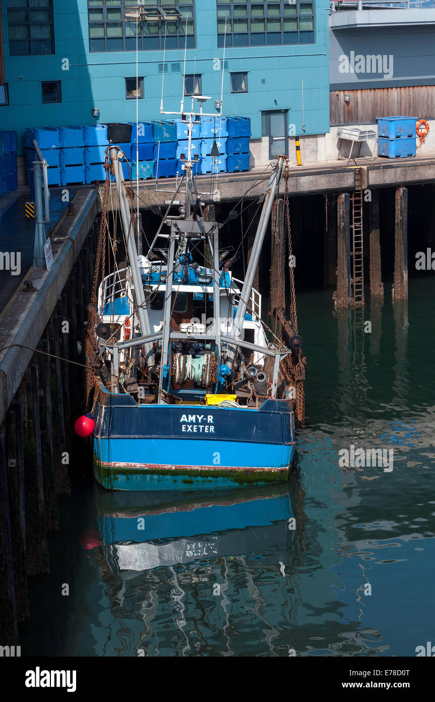 Trawler AMY R à Brixham flotte de pêche dans le port de Brixham Brixham, flotte de pêche en bateau,port, brise-lames, Brixham, littoral, dev Banque D'Images
