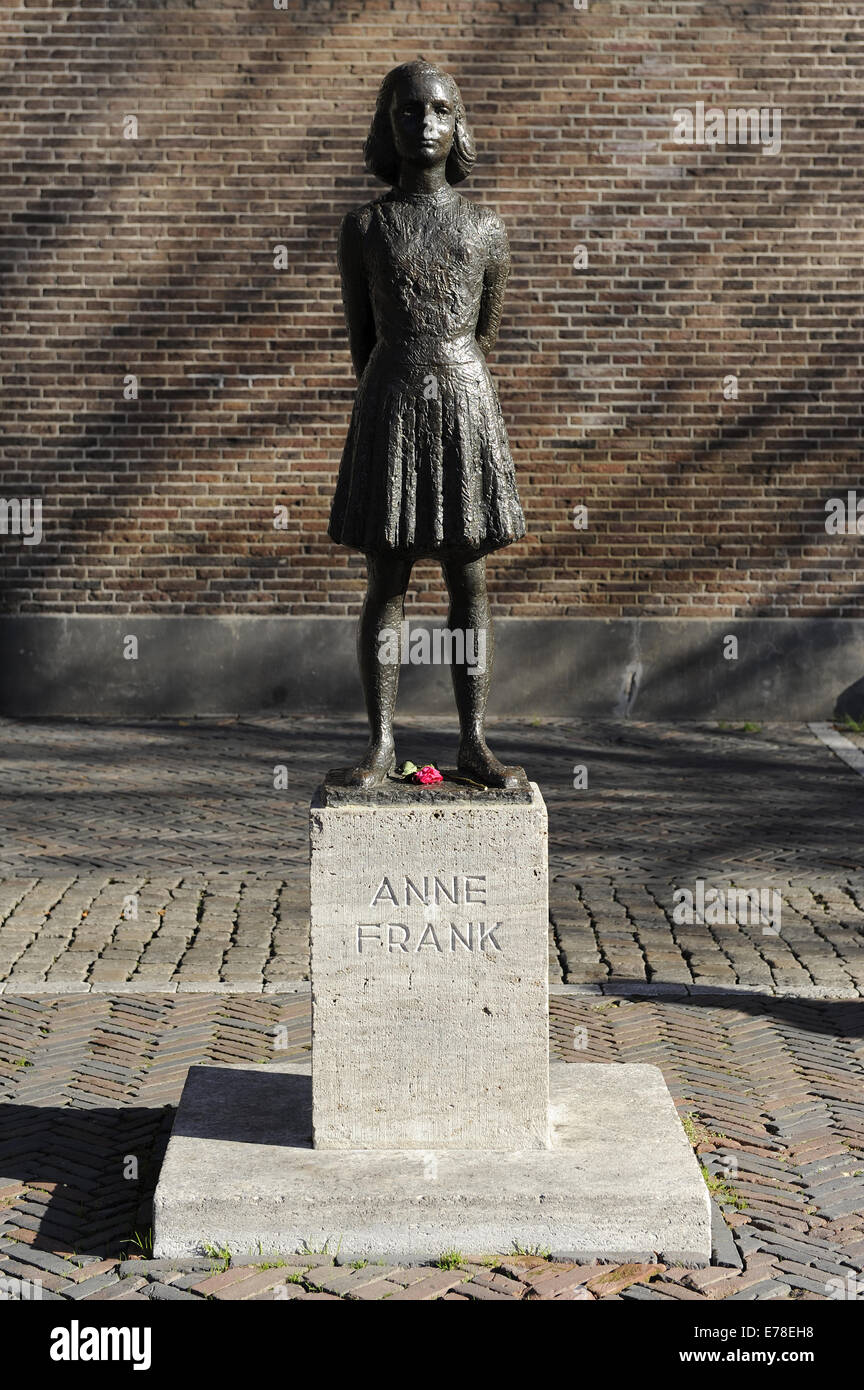 Anne Frank (1929-1945). Victime de l'holocauste juif. Statue. Utrecht, Pays-Bas. Banque D'Images