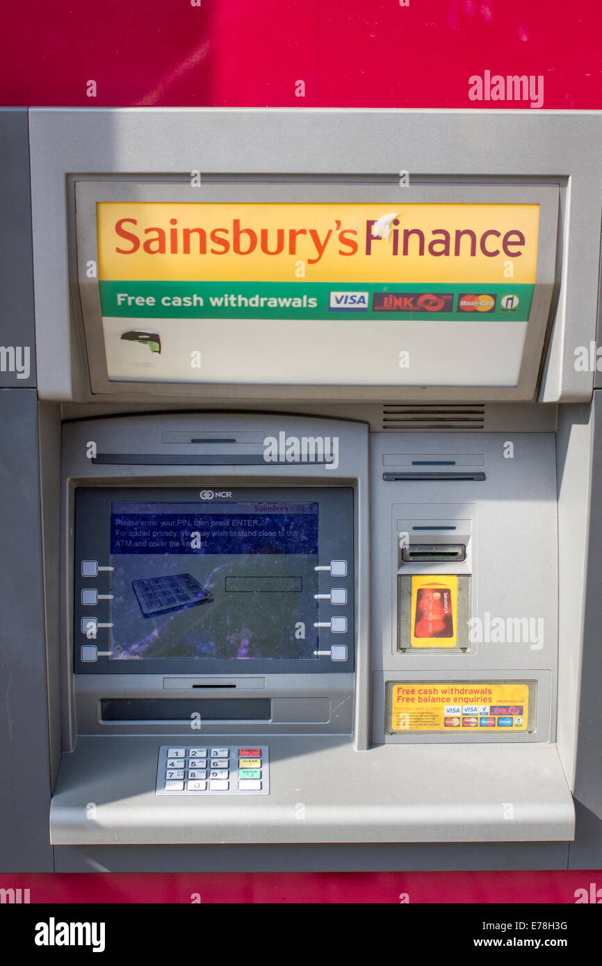 Sainbury's finances Trésorerie ATM machine Banque D'Images