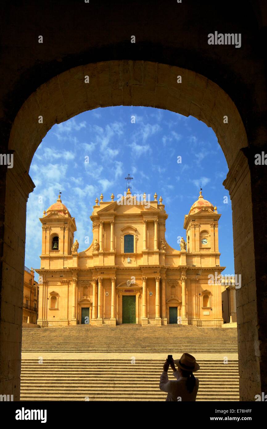 La Cathédrale San Nicolo, Noto, Sicile, Italie, Sud de l'Europe Banque D'Images