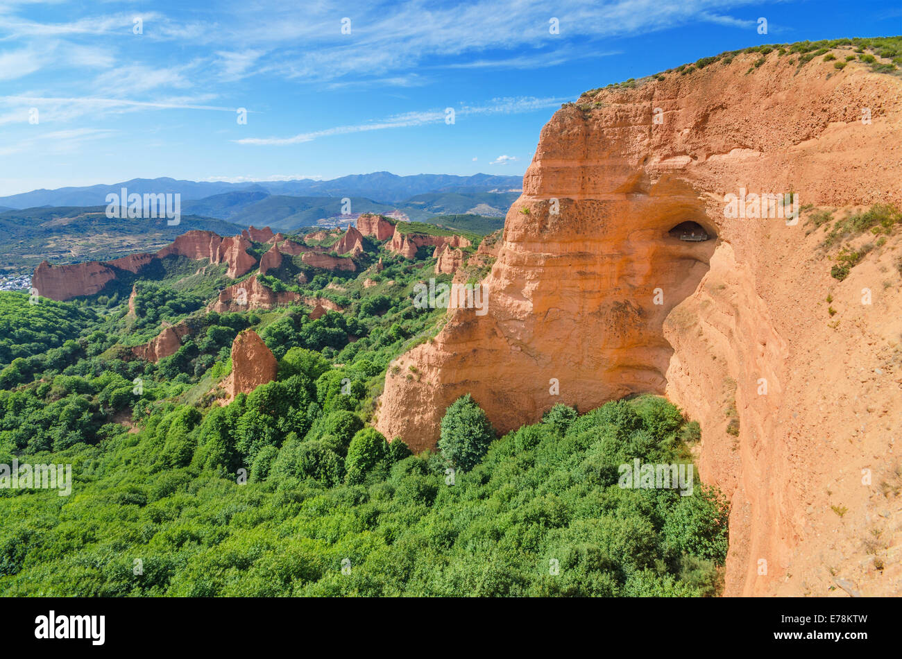 Las Médulas, d''anciennes mines dans Leon, Espagne. Banque D'Images
