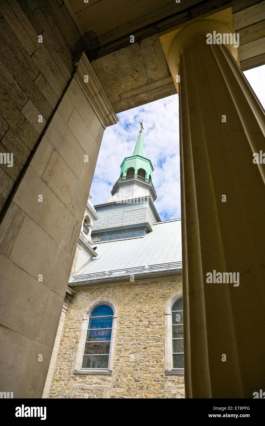 Vieille église de ville dans le centre-ville historique de Montréal, Montréal, Québec, Canada Banque D'Images