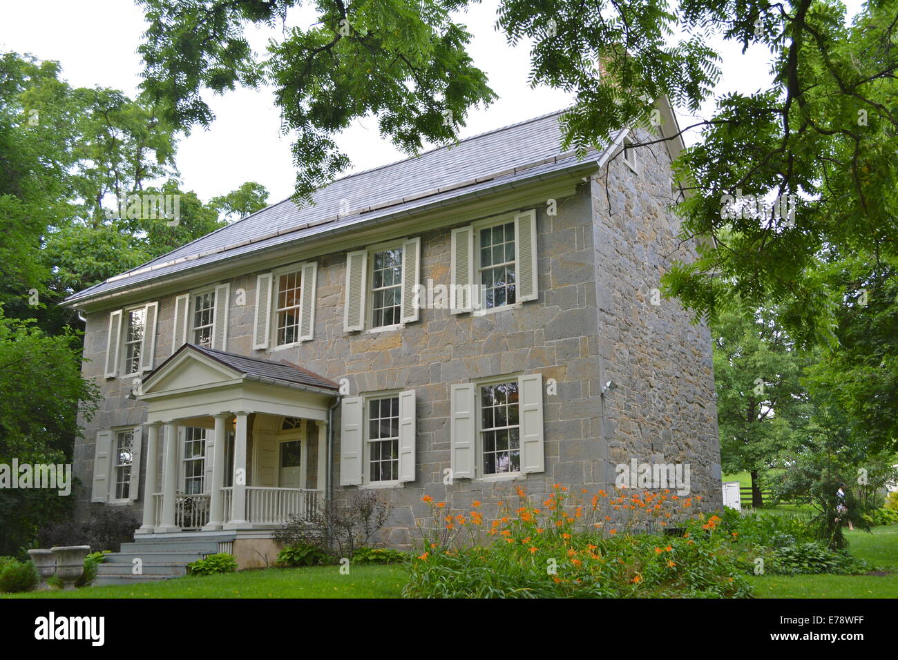 Brotherton Hall, à l'ouest de Chambersburg, Comté de Franklin, Pennsylvanie le Falling Spring Road, Guilford Township. Construit c. En 1820 le gouvernement fédéral style, inscrites à la PNSR en 1979 avant de chambre Banque D'Images