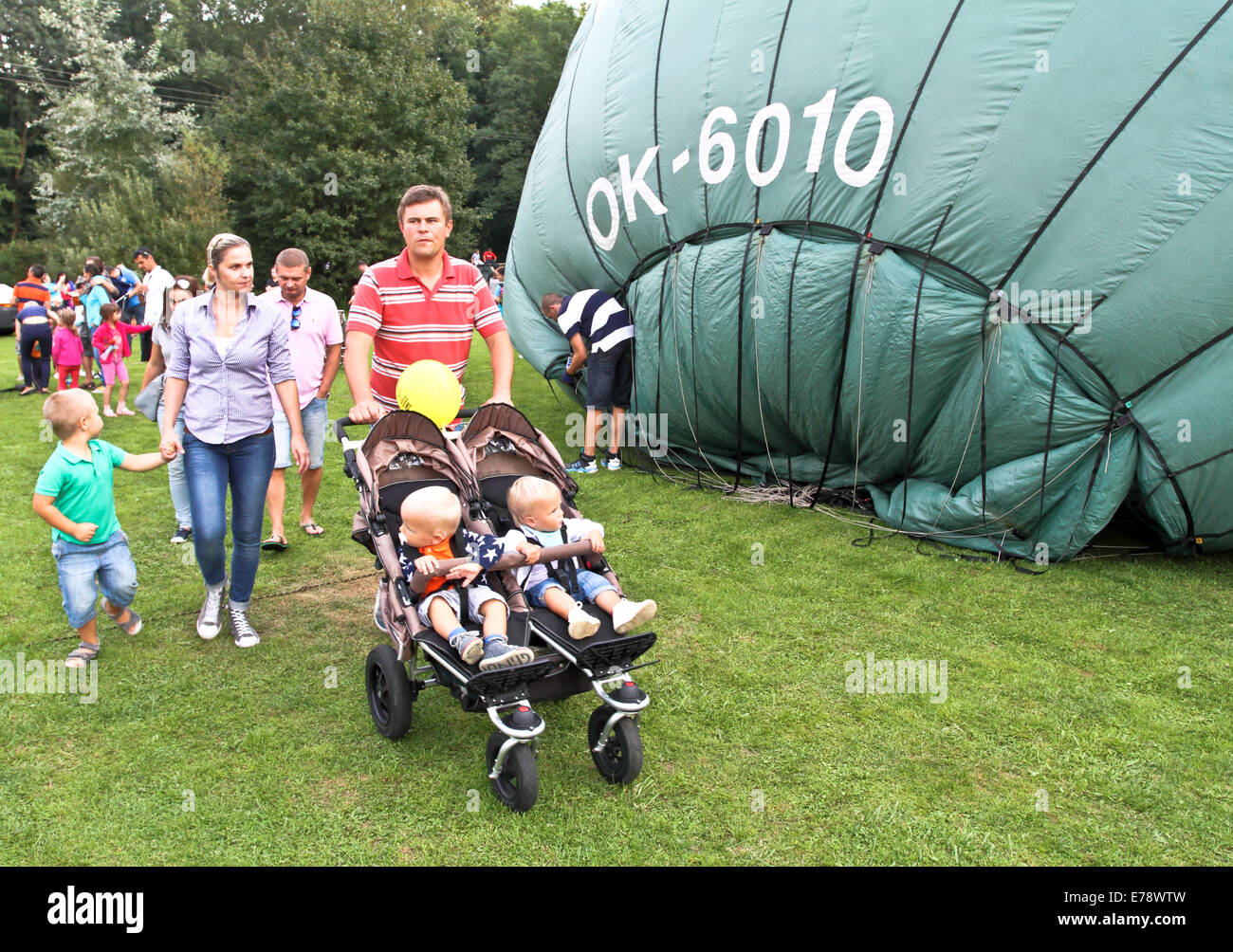 Vol en montgolfière en Brestek / République tchèque / 6.9.2014 Banque D'Images