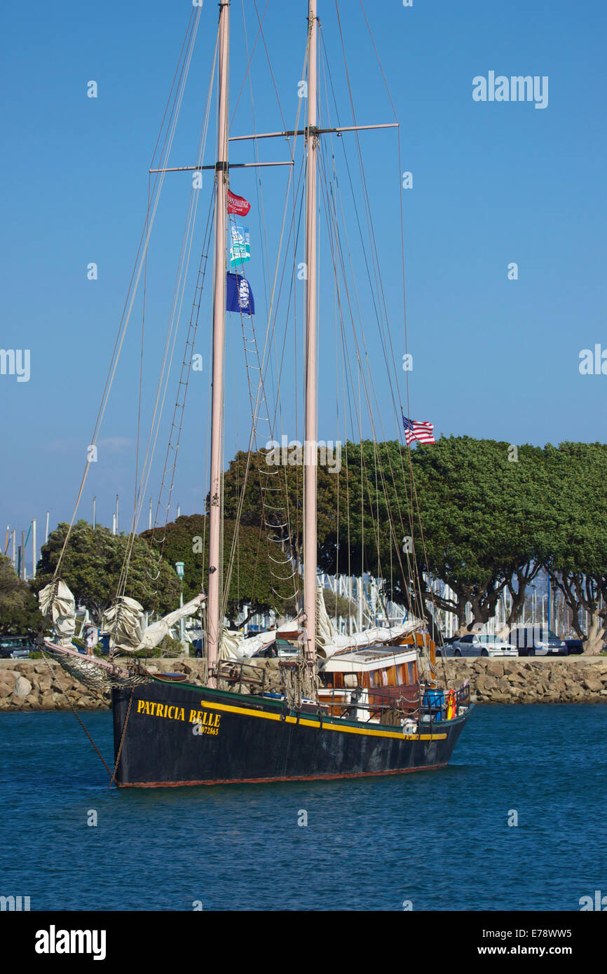 Le Schooner Patricia Belle à l'ancre dans le port de Dana point pendant le festival des grands navires de Dana point Banque D'Images