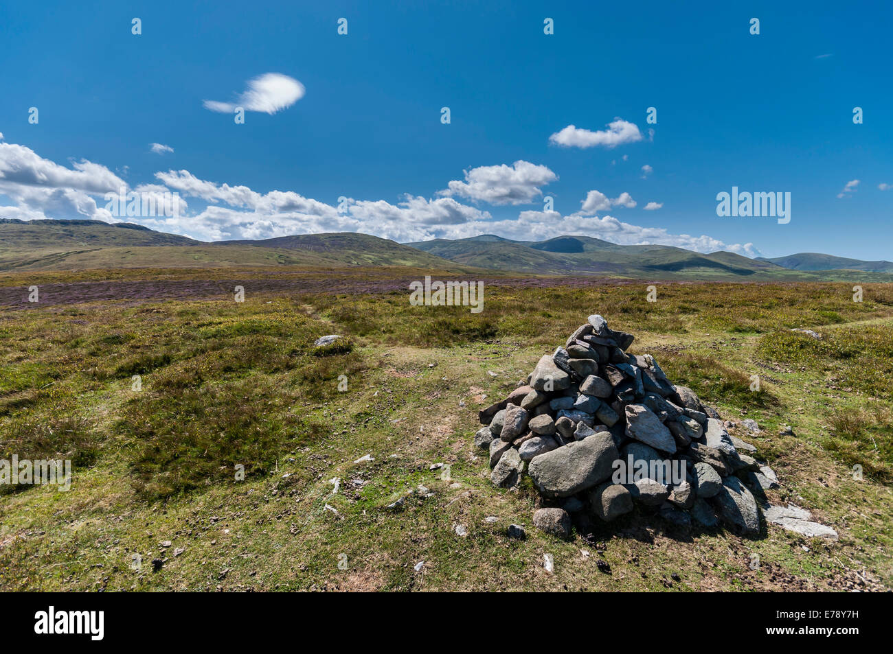 Hautes terres du nord du Pays de Galles, au-dessus près de la Penmaenmawr Druid's Circle à l'égard Foel Lwyd ,Cefn Coch, Tal y Fan de Llangefni Banque D'Images