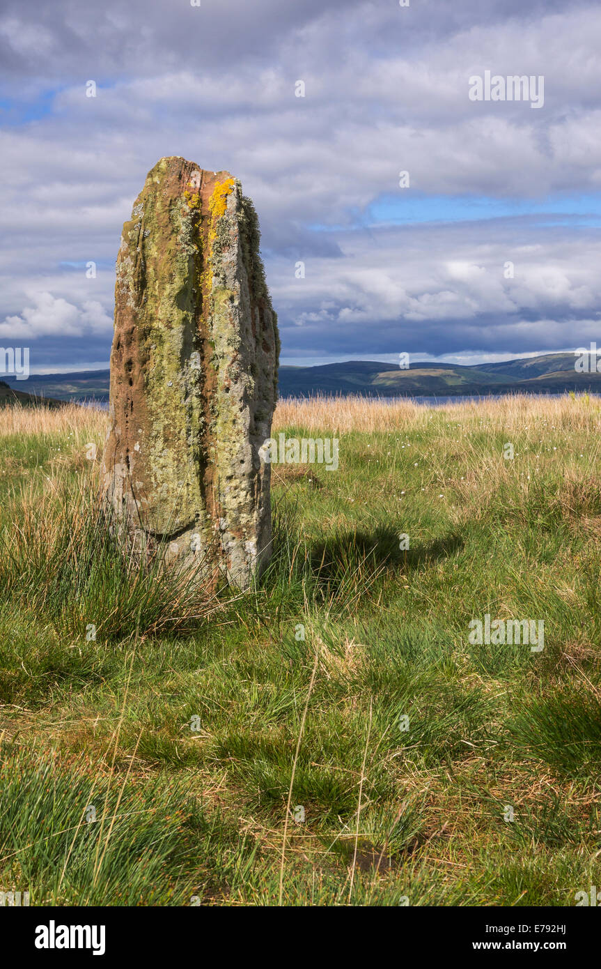 L'un de plusieurs cercles de pierres sur Machrie Moor, Isle of Arran. Banque D'Images