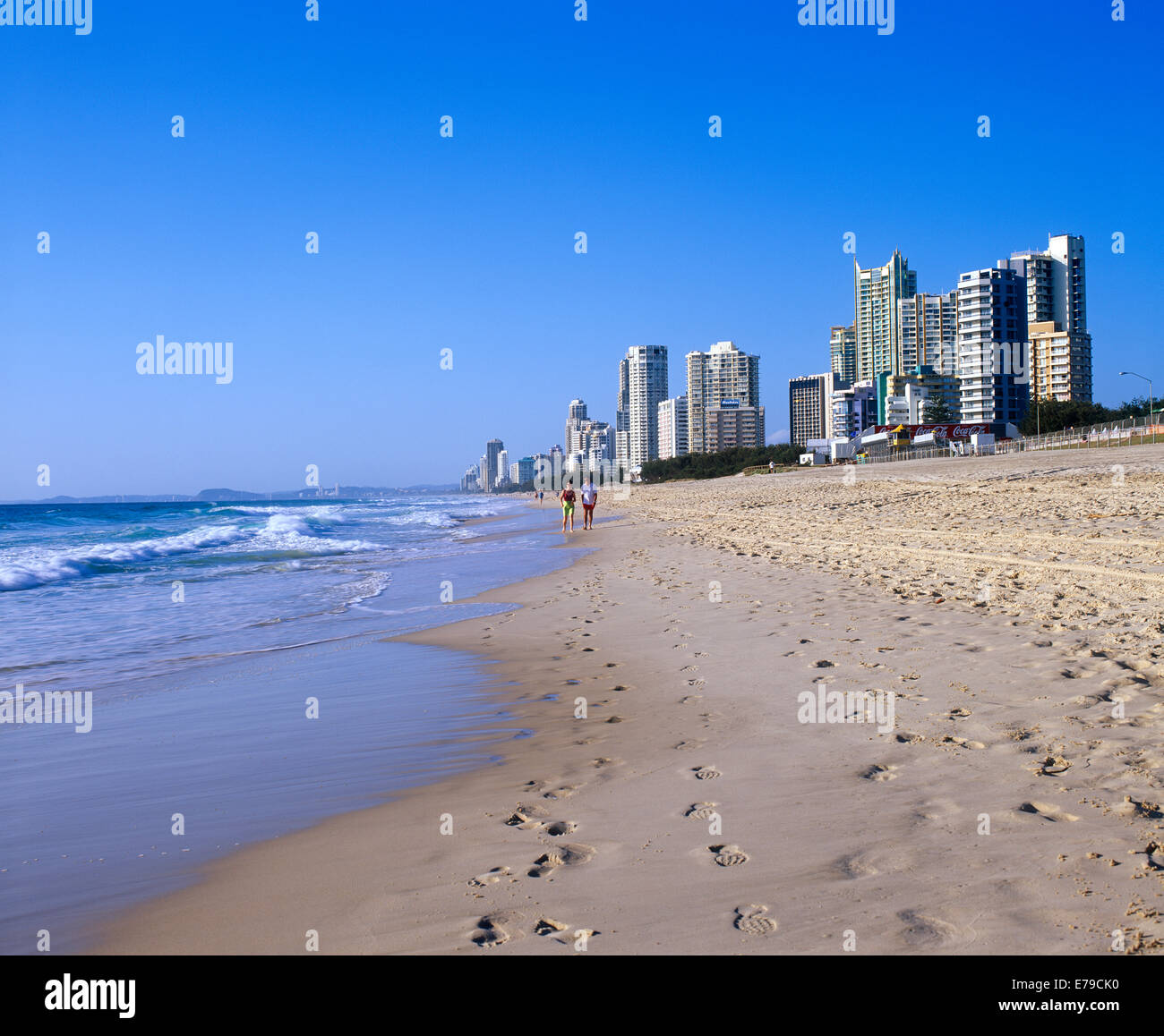 La plage de Surfers Paradise Queensland Australie Banque D'Images