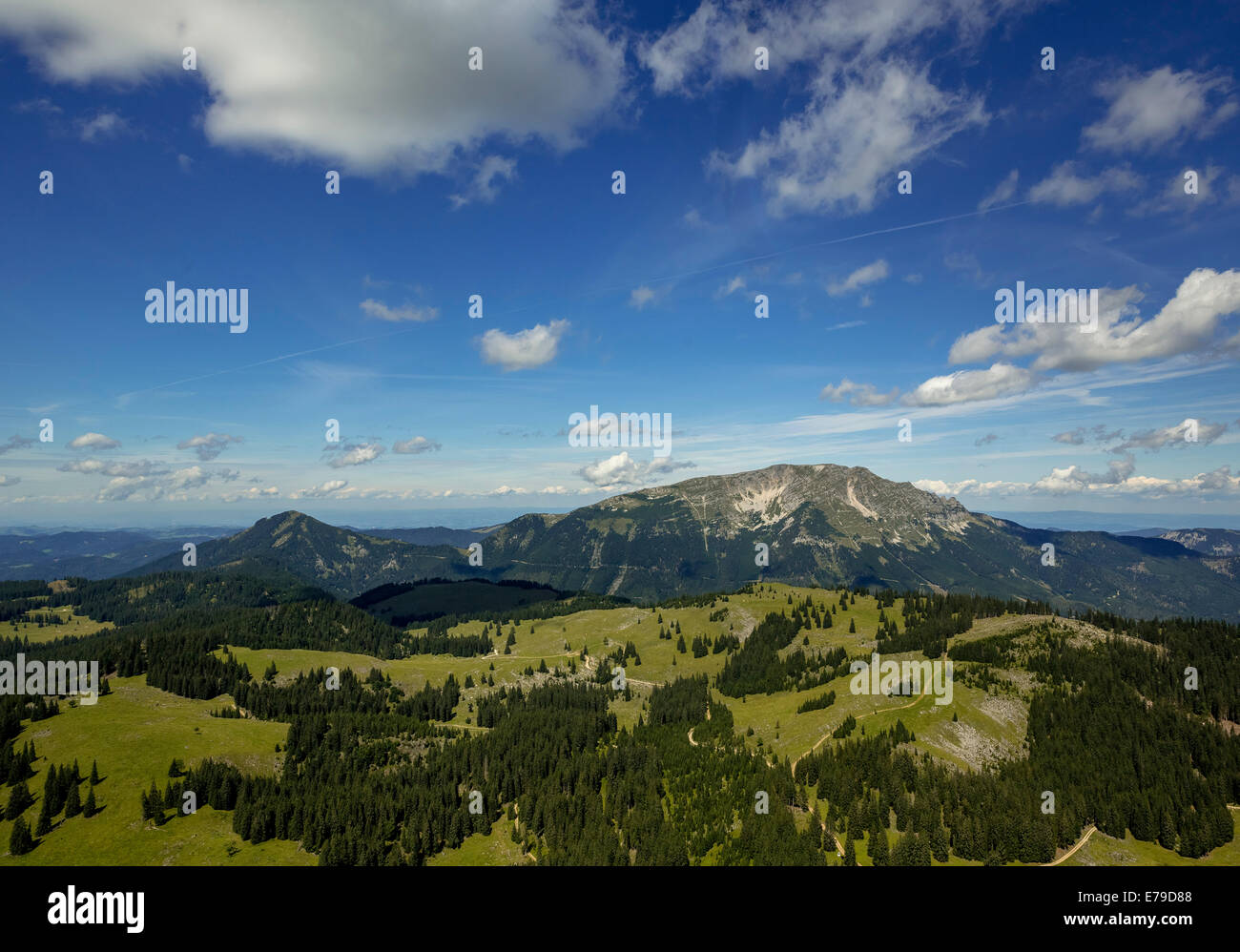 Vue aérienne, paysage alpin, Taschelbach Ötscher, Basse Autriche, Autriche Banque D'Images