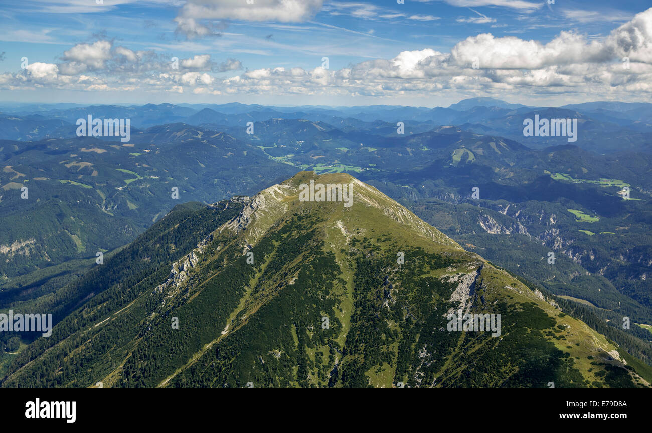 Vue aérienne, paysages alpins, Ötscher, Basse Autriche, Autriche Banque D'Images