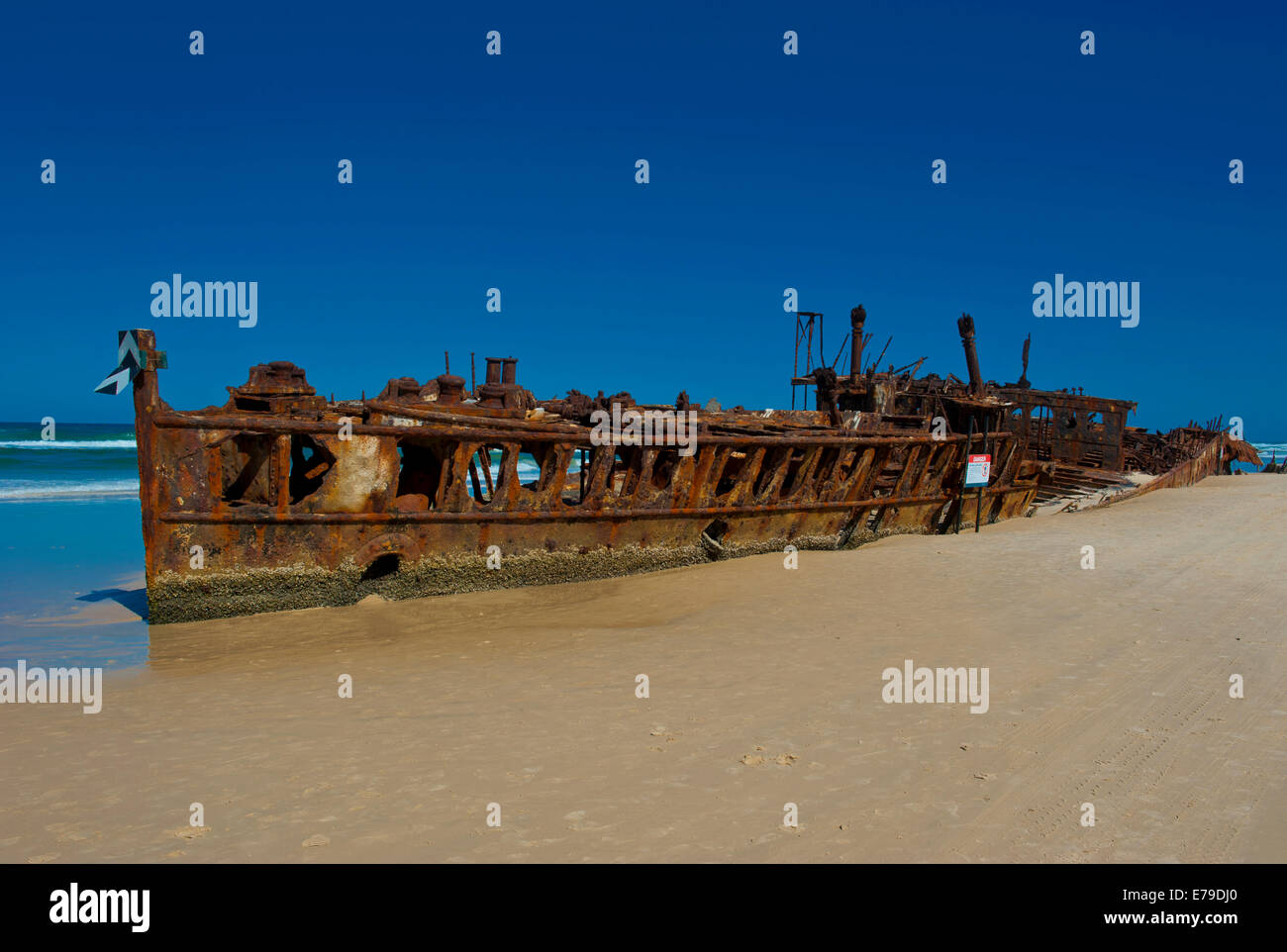 II Maheno wreck ship, 75 Mile Beach, Fraser Island, Queensland, Australie Banque D'Images
