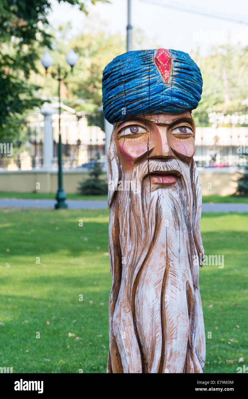Une sculpture en bois dans un parc pour le fun kids Banque D'Images