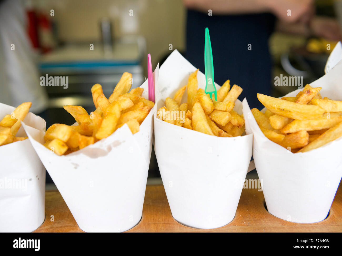 Frites Belges à Bruxelles. Banque D'Images