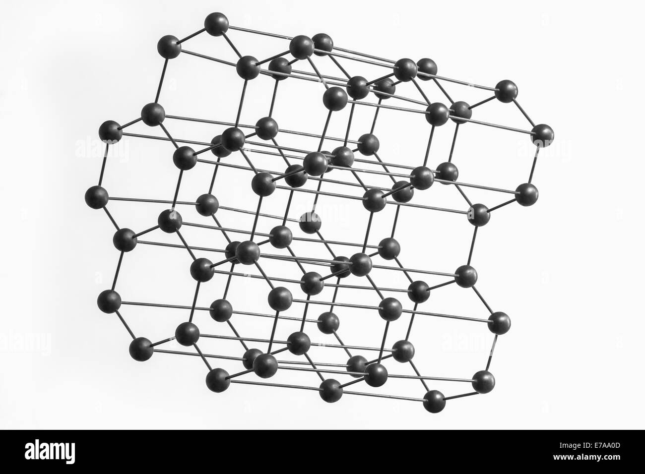 Structure moléculaire noir sur fond blanc Banque D'Images