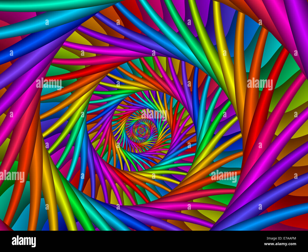 Belle Spirale Arc-en-ciel psychédélique Banque D'Images
