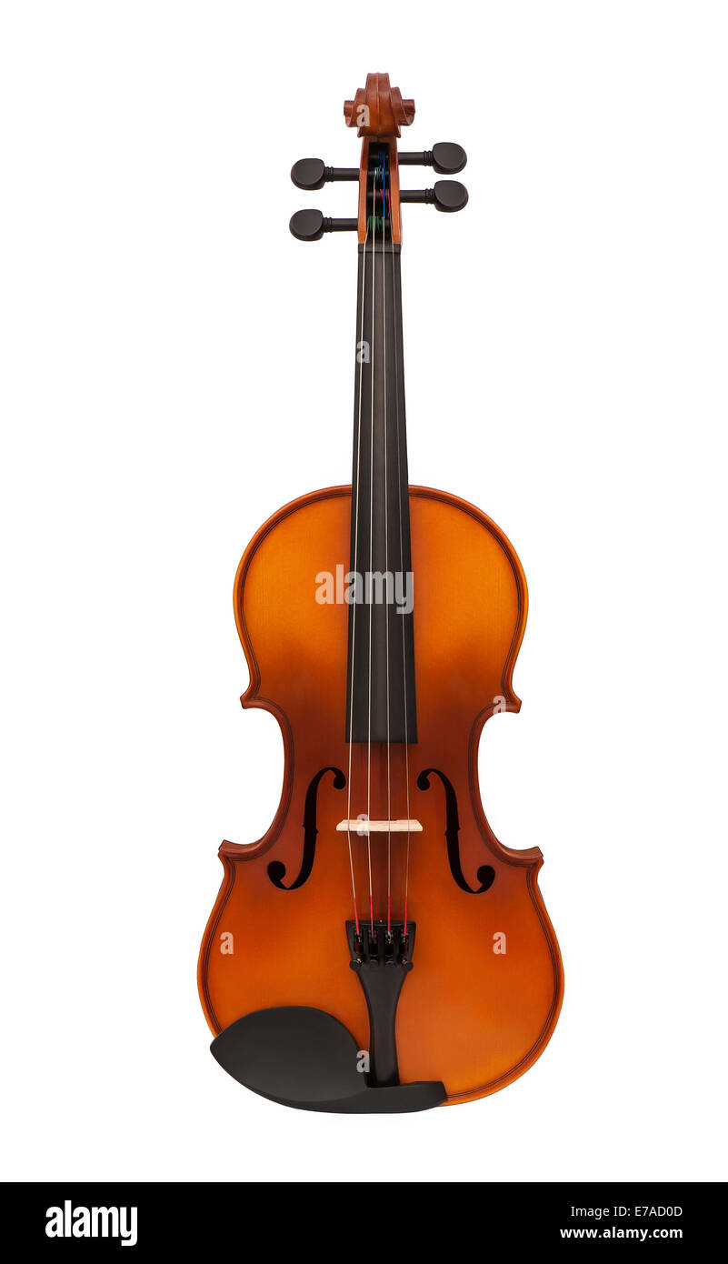 Violon isolé sur fond blanc Banque D'Images