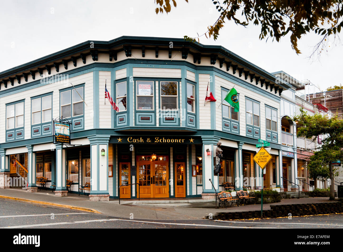 Cask et Goelette Public House & Restaurant Friday Harbor, San Juan Island Washington Banque D'Images