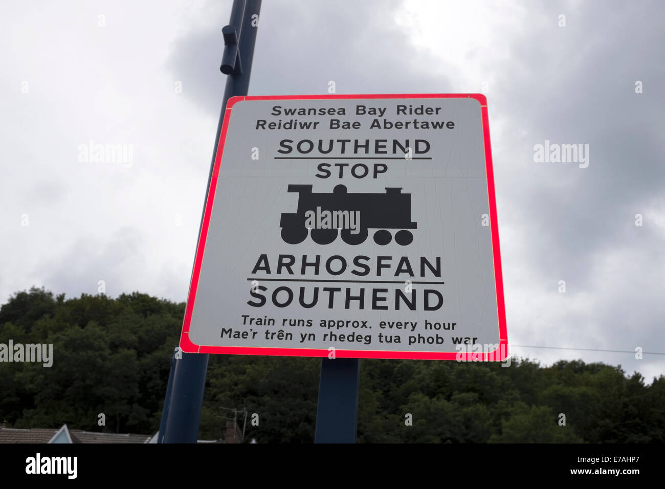 Arrêt de Southend Road de Mumbles Swansea au Pays de Galles Banque D'Images
