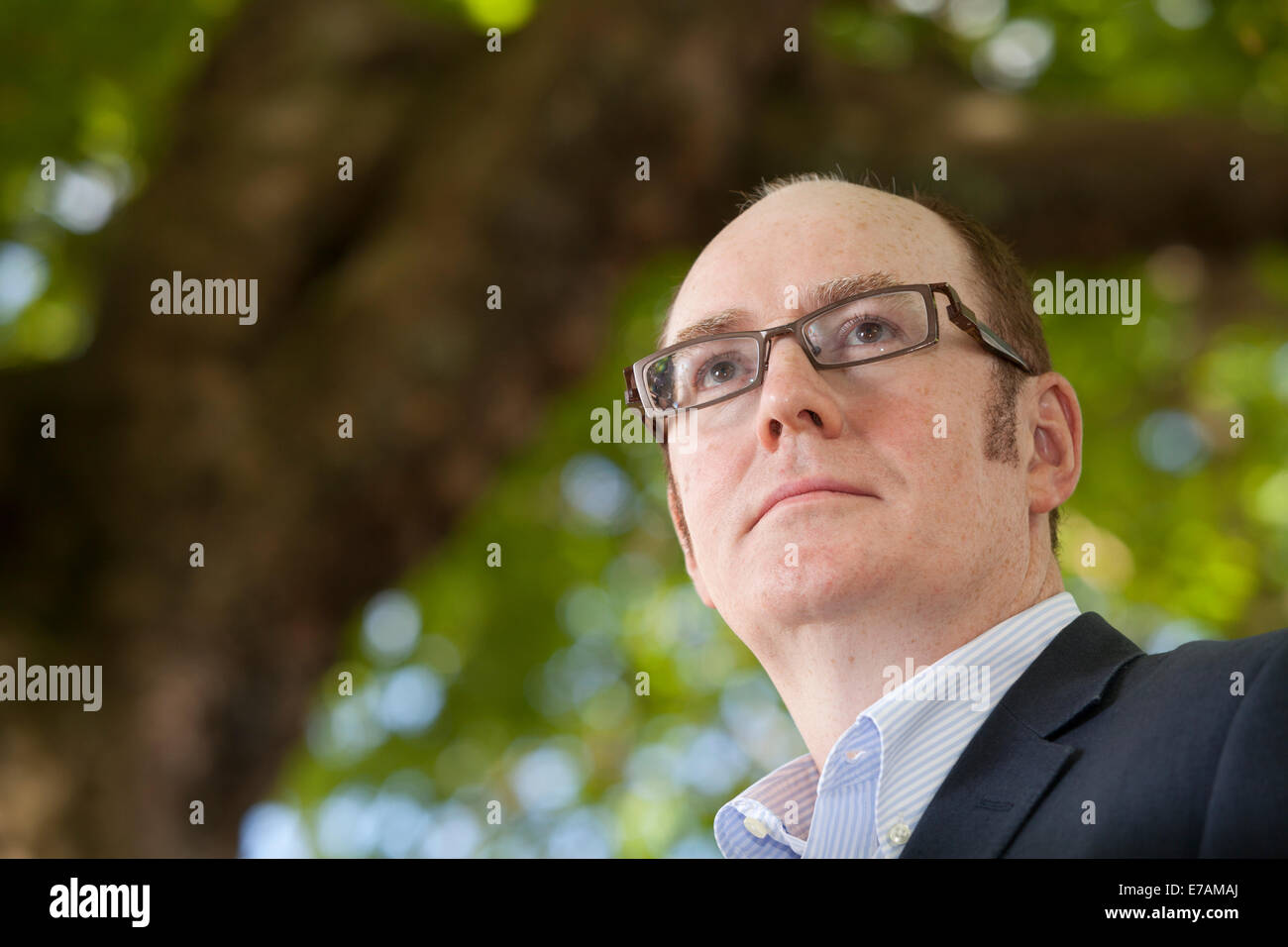 Gérard Lyons, économiste et écrivain britannique, à l'Edinburgh International Book Festival 2014. Edimbourg, Ecosse. 24 Août Banque D'Images