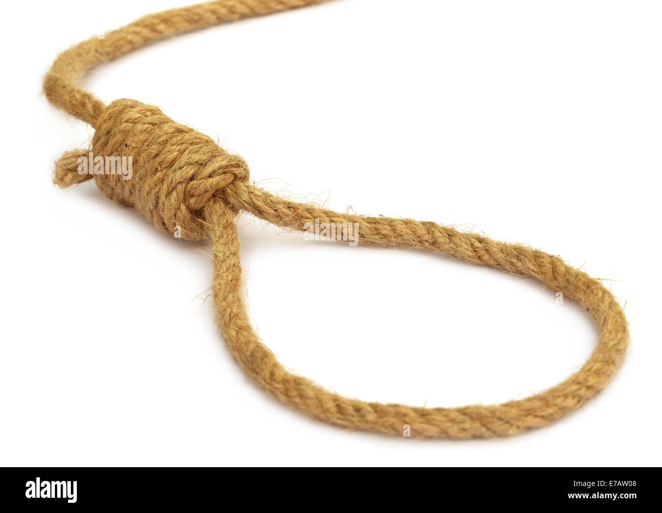 Corde suspendus sur fond blanc Banque D'Images