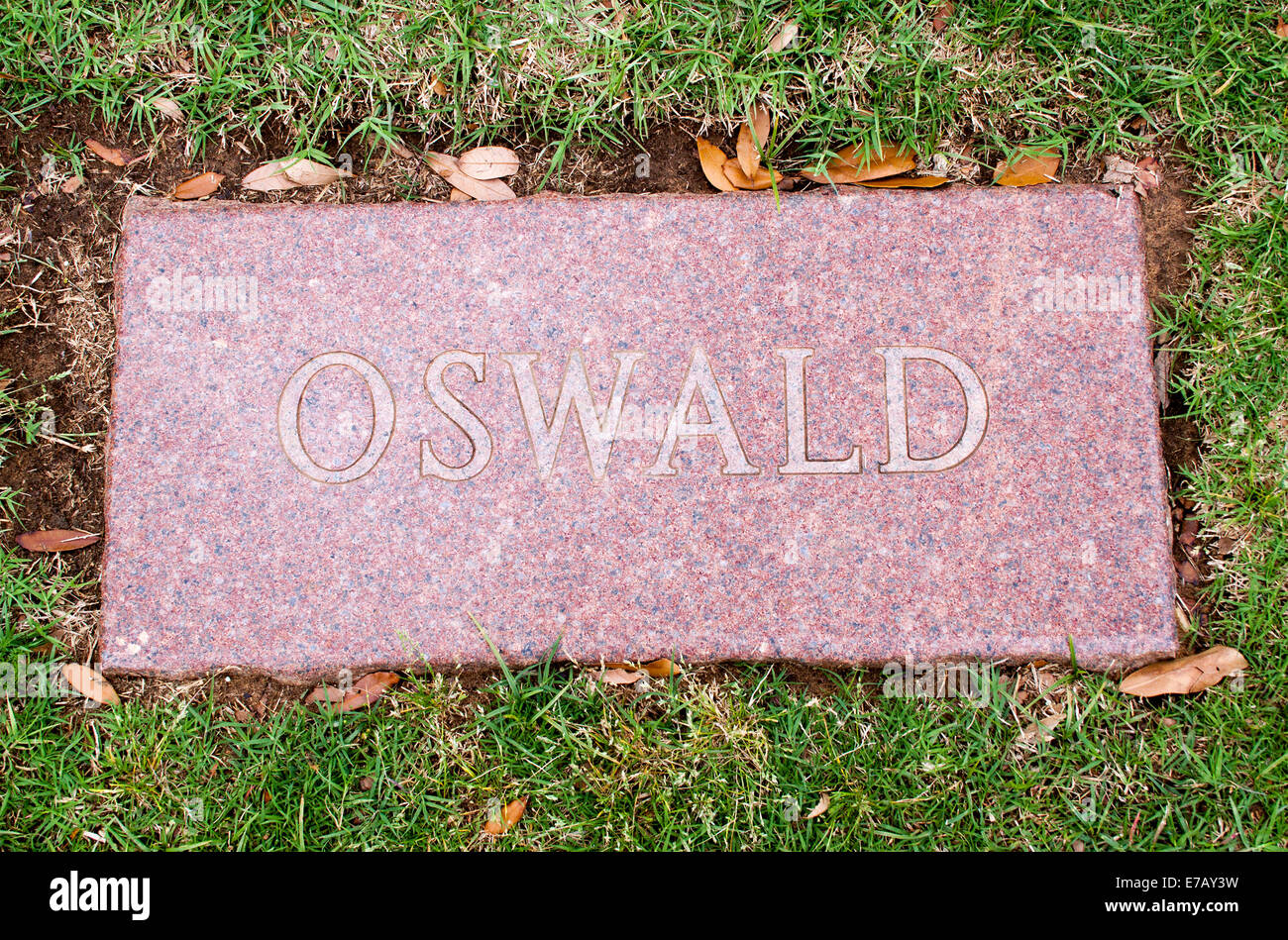 La tombe d'Harvey Oswald à Fort Worth, Texas, marque le lieu de repos final de l'homme tristement célèbre pour l'assassinat du président John F. Kennedy Banque D'Images