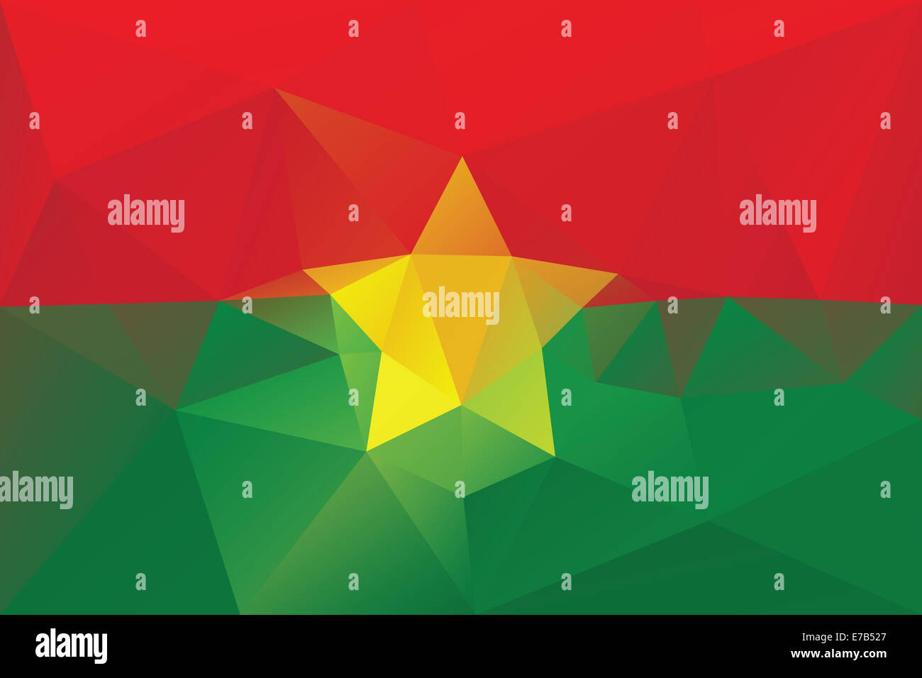 Burkina Faso - drapeau modèle polygonal triangulaire Banque D'Images