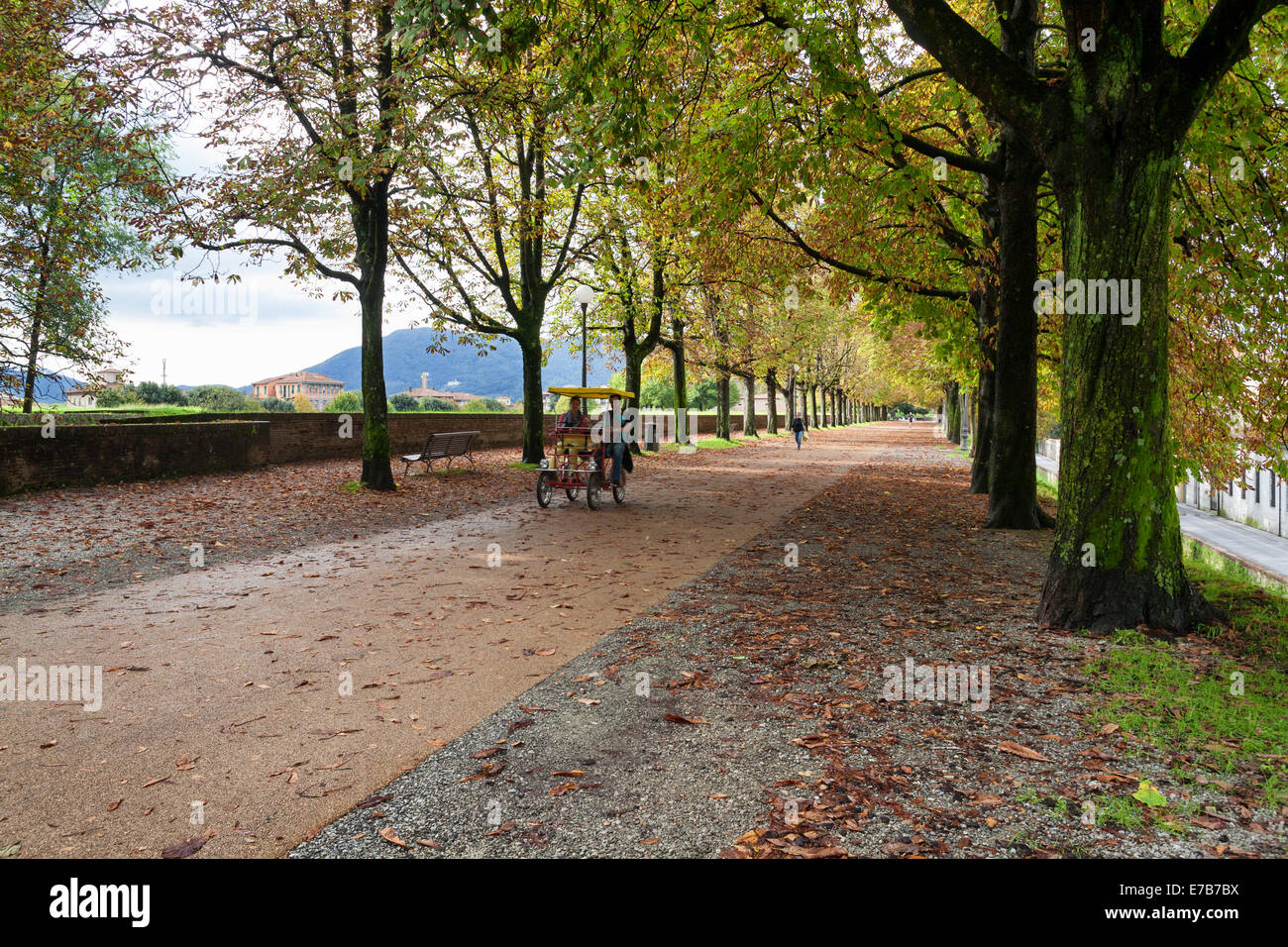 Lucques (Italie) - Une vue de l'enceinte médiévale de la ville Banque D'Images