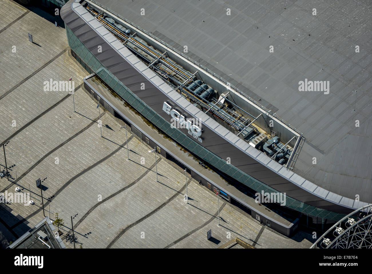 Un gros plan vue aérienne du Liverpool Echo Arena Banque D'Images