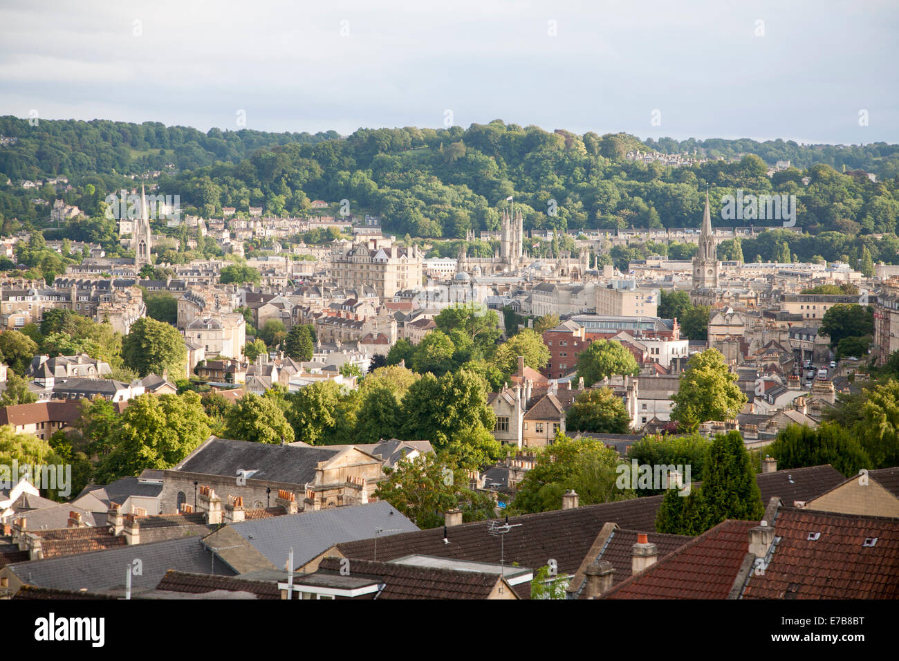 Vue sur le centre-ville de Bath, North East Somerset, Angleterre Banque D'Images
