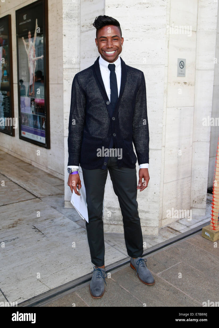 James Davis en arrivant à la piste BCBGMAXAZRIA show à New York City - 4 septembre 2014 - Photo : Manhattan piste/Charles Eshelman Banque D'Images