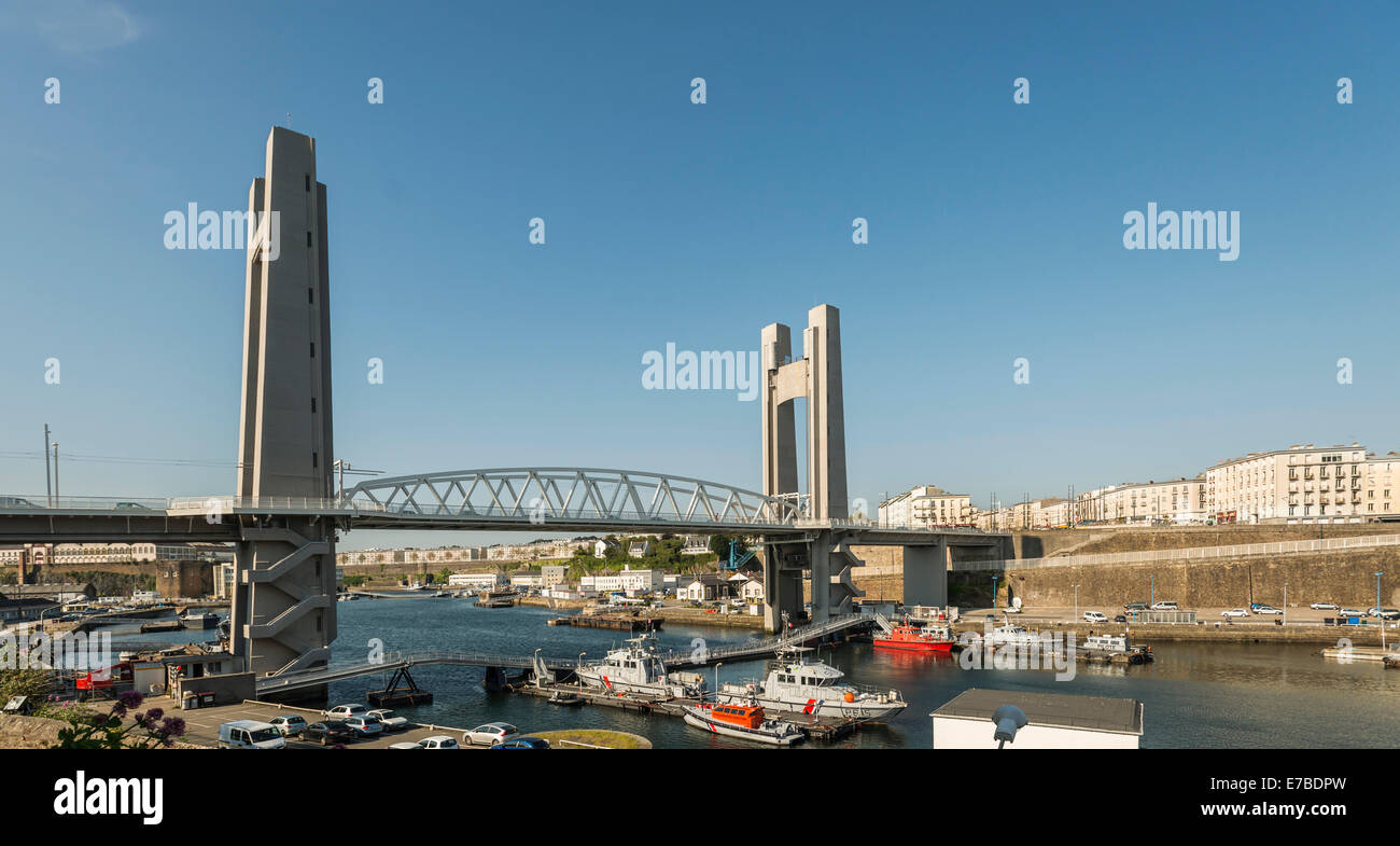 Pont de Recouvrance, pont-levis, Brest, Bretagne, France Banque D'Images