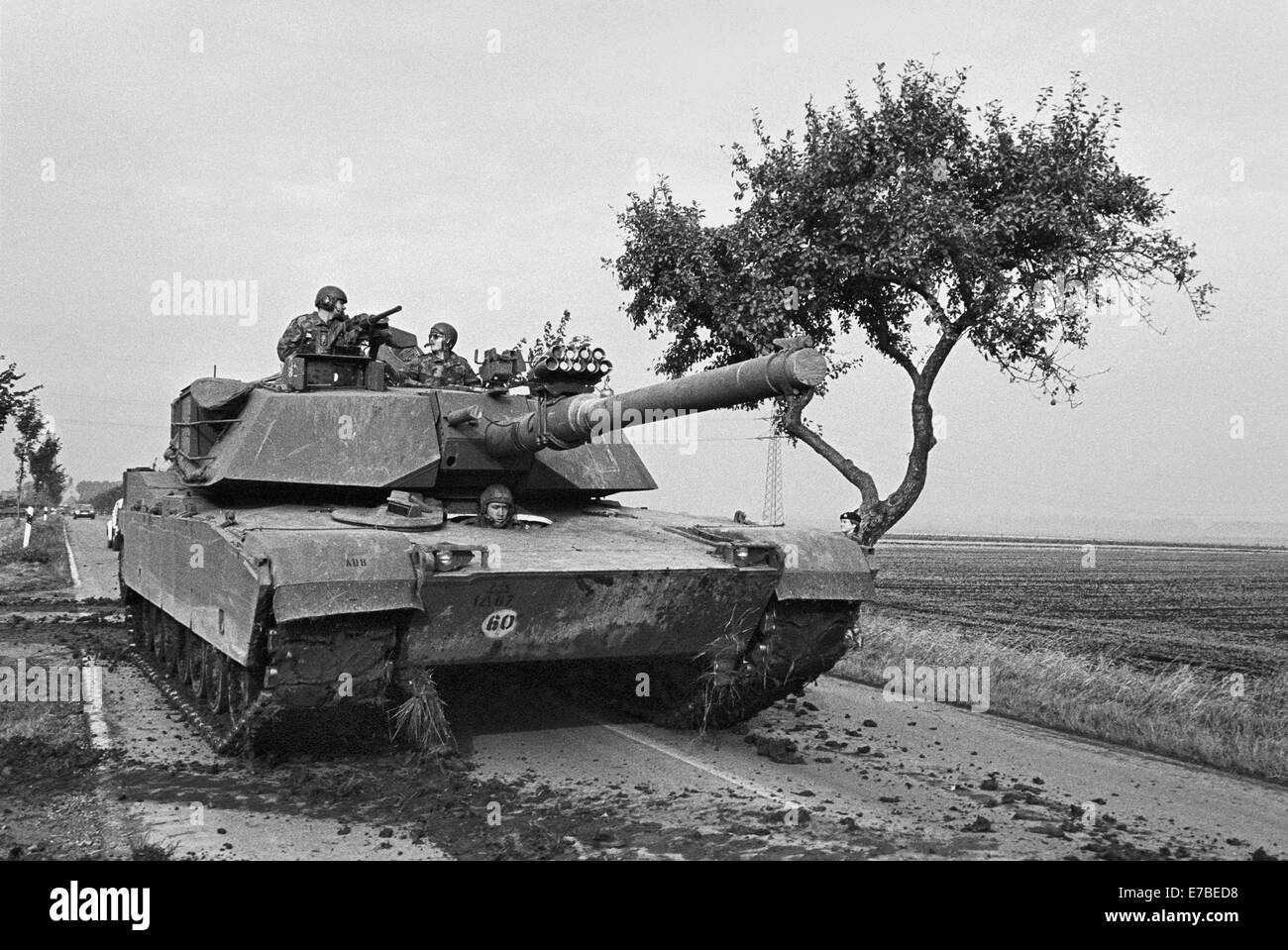 Exercices de l'OTAN en Allemagne, US Army M 1 réservoir (septembre 1984). Banque D'Images