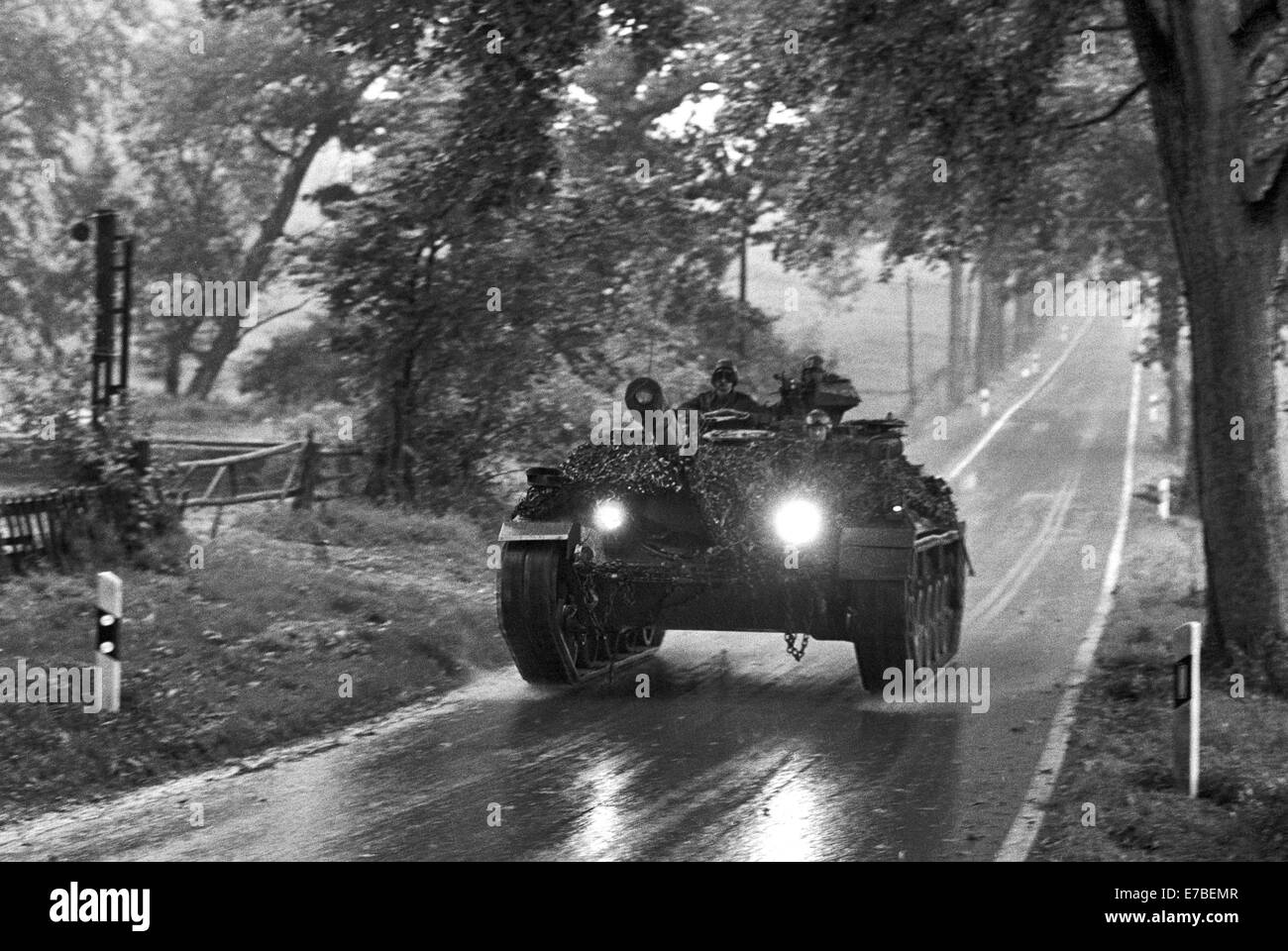 Exercices de l'OTAN en Allemagne, l'armée belge d'armes antichars automoteurs JPZ 4-5 (septembre 1986) Banque D'Images