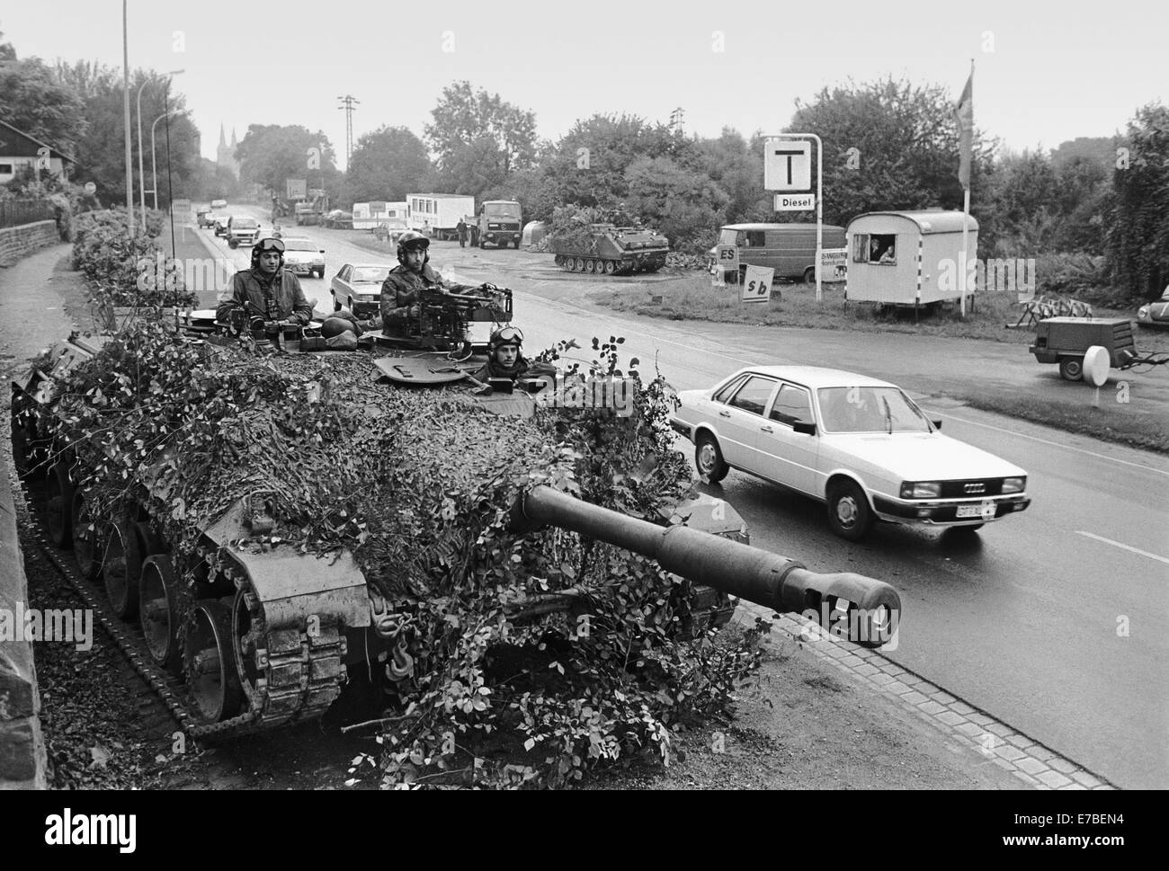 Exercices de l'OTAN en Allemagne, l'armée belge d'armes antichars automoteurs JPZ 4-5 (septembre 1986) Banque D'Images