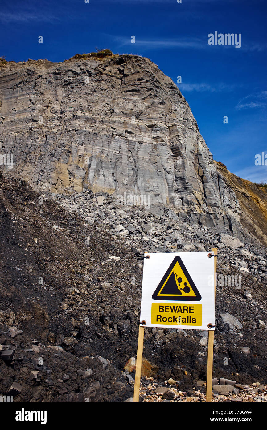 Glissement de terrain, la Côte Jurassique, Charmouth, la baie de Lyme, West Dorset, Angleterre, Royaume-Uni. Banque D'Images