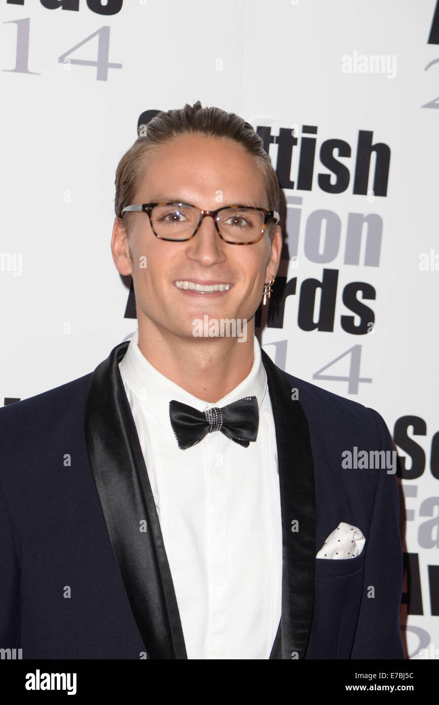 Oliver Proudlock arrive à la Scottish Fashion Awards le 01/09/2014 à 8 Northumberland, Londres. Les personnes sur la photo : Oliver Proudlock. Photo par Julie Edwards Banque D'Images