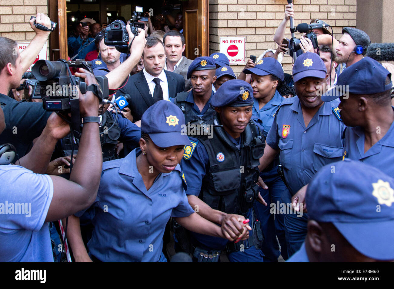 Oscar Pistorius Meurtre procès à la Haute Cour de Pretoria Banque D'Images