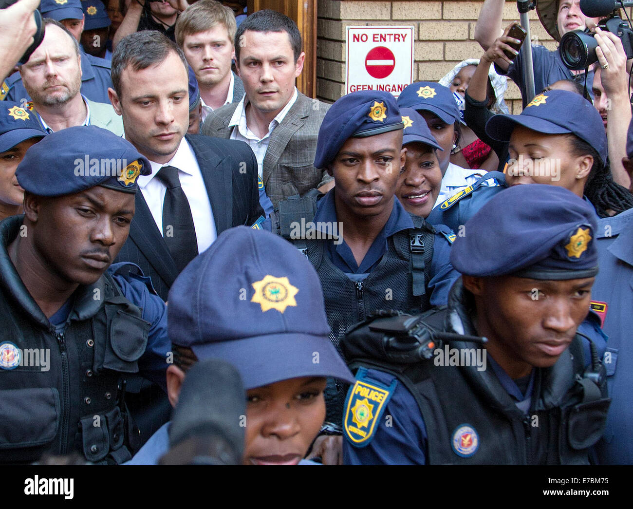 Oscar Pistorius Meurtre procès à la Haute Cour de Pretoria Banque D'Images