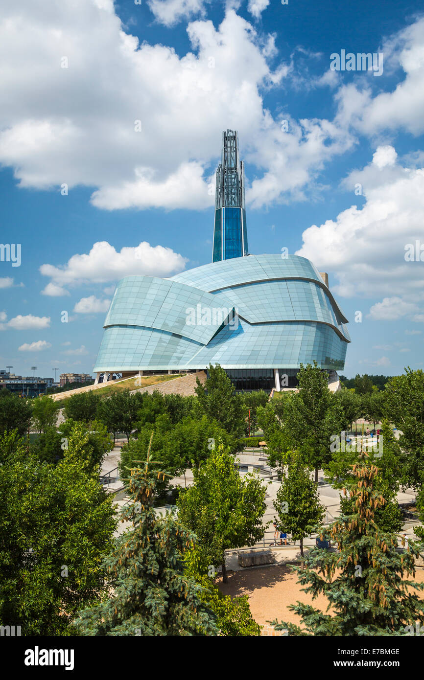 Le Musée canadien des droits de l'homme à La Fourche, à Winnipeg, Manitoba, Canada. Banque D'Images